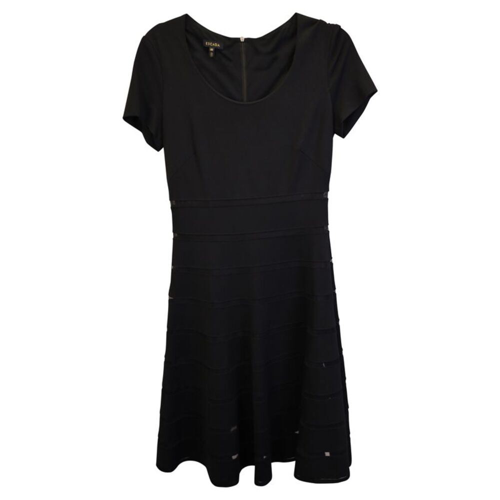 Escada A-Line Knee Length Dress in Black Viscose